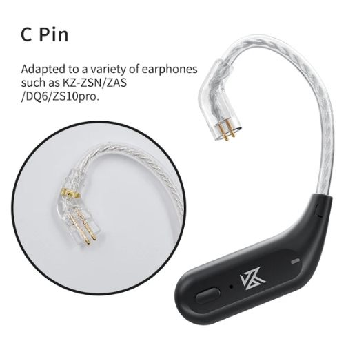 KZ AZ09 Wireless Upgrade Cable Bluetooth-compatible 5.2 HIFI Wireless Ear Hook C PIN Connector With Charging Case