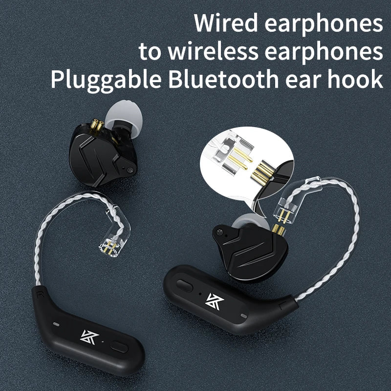 KZ AZ09 Wireless Upgrade Cable Bluetooth-compatible 5.2 HIFI Wireless Ear Hook C PIN Connector With Charging Case