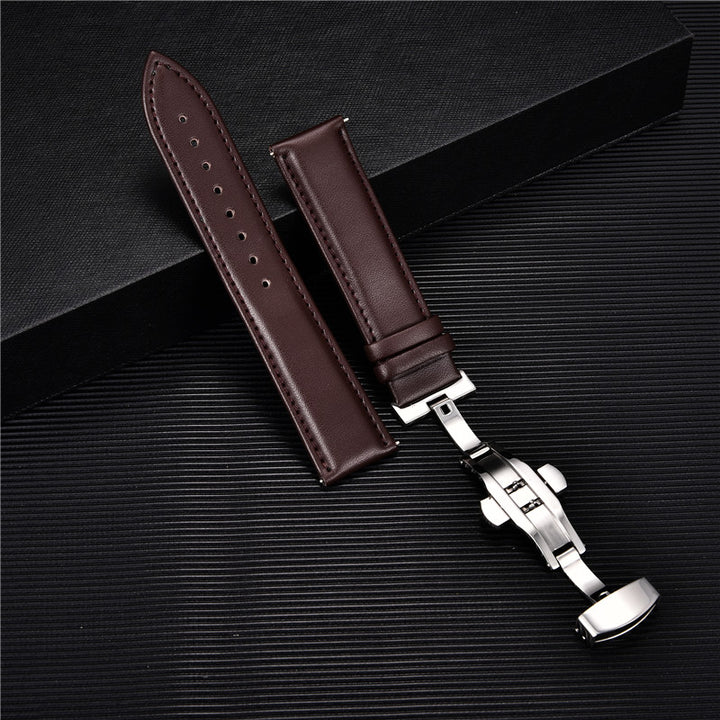 Smooth Genuine Calfskin Leather Watchband 18mm 20mm 22mm 24mm Straps