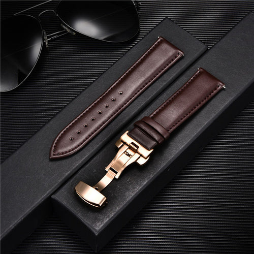 Smooth Genuine Calfskin Leather Watchband 18mm 20mm 22mm 24mm Straps