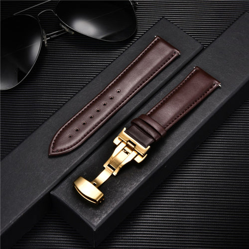 Smooth Genuine Calfskin Leather Watchband 18mm 20mm 22mm 24mm Straps