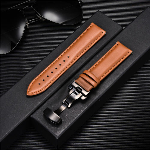 Smooth Genuine Calfskin Leather Watchband 18mm 20mm 22mm 24mm Straps