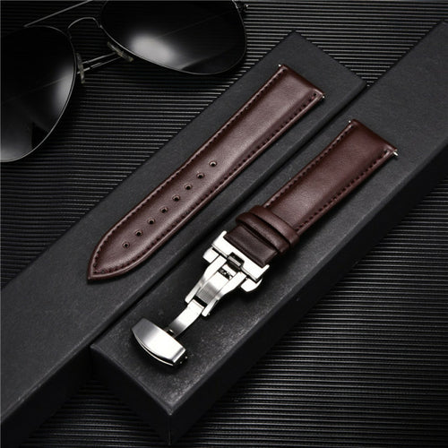 Smooth Genuine Calfskin Leather Watchband 18mm 20mm 22mm 24mm Straps