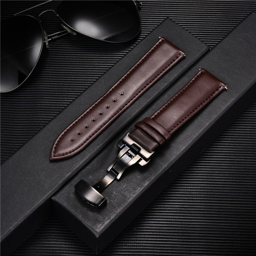 Smooth Genuine Calfskin Leather Watchband 18mm 20mm 22mm 24mm Straps